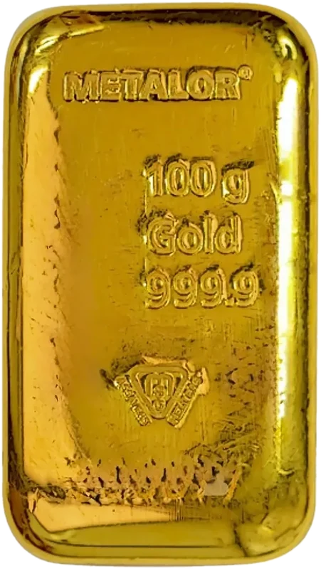 Metalor 100 g gold cast bar
