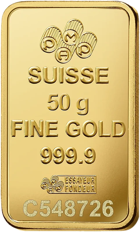PAMP Suisse 50 g fine gold 999.9 bar